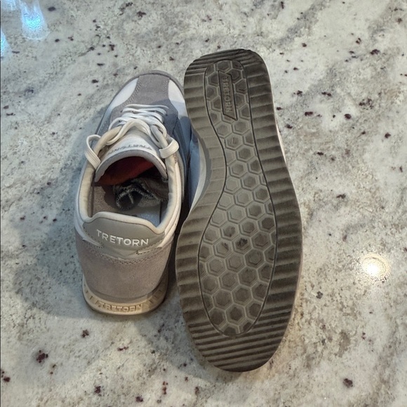 Tretorn Classic White and Gray Sneakers - Picture 5 of 5